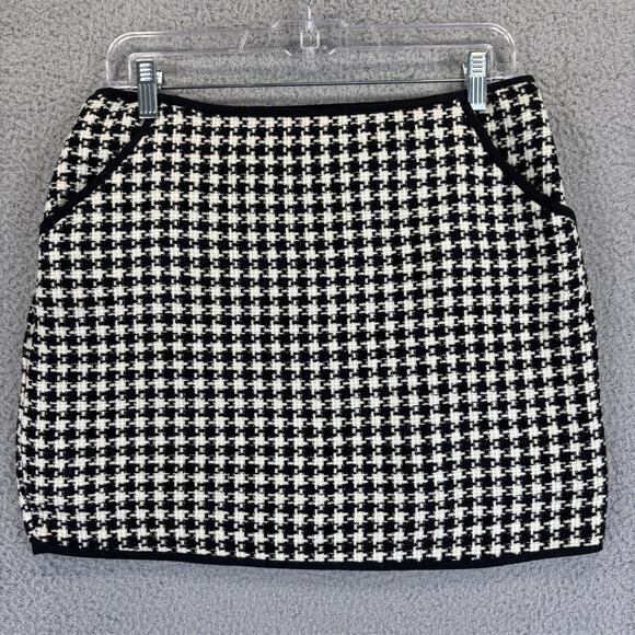 Y2k Houndstooth Mini Skirt Large Academia Preppy Twee Pockets Schoolgirl Lined - Picture 2 of 8